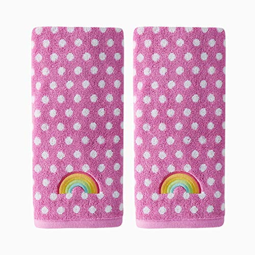 SKL Home Rainbow Cloud 2 Pc Hand Towel in Pink
