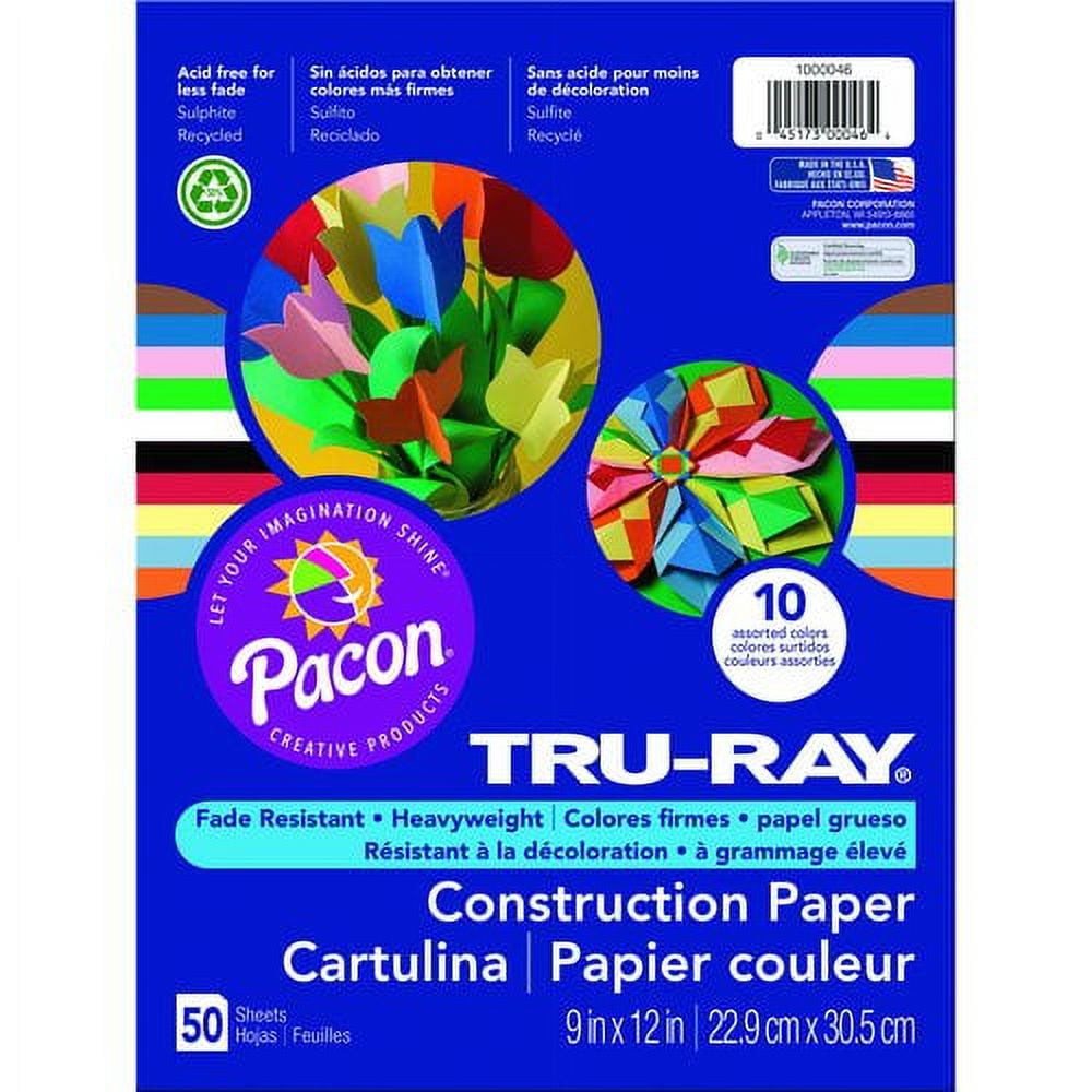 Tru-Ray® Construction Paper, 10 Assorted Colors, 9 x 12, 50