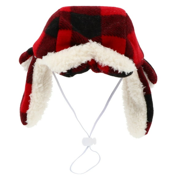 ADDHAT Adjustable Red Plush Pet Beret Winter Warm Hat for Large Dogs