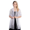 thumbnail image 2 of Eoperou Women Shawl See-through Hollow Out Solid Color Long Tassel Wide Decoration Thin Shirt Dress Matching Party Shawl Clothes Accessory, 2 of 8
