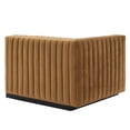 thumbnail image 6 of Modular Loveseat Sofa Couch, Black Brown, Velvet, French Living Lounge Cafe Lobby Hospitality Restaurant, Modern Contemporary Boutique HB33970, 6 of 11
