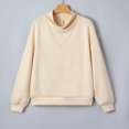 thumbnail image 4 of Sweatshirts for Women Puff Sleeve Relaxed Fit Casual Pullover with Front V Fall Versatile Comfy Tops Beige S, 4 of 7