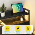 thumbnail image 5 of Casacomoda Twin Bed Frames, Storage Headboard with Charging Station, RGB Light Strips, Solid and Stable, Noise Free, No Box Spring Needed, Easy Assembly, Black, 5 of 7