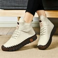 thumbnail image 2 of Women Snow Boots Winter Warm Lace Up Plush Ankle Boots With Sewing Thread Design New Waterproof Non-slip Platform Cozy Shoes, 2 of 11