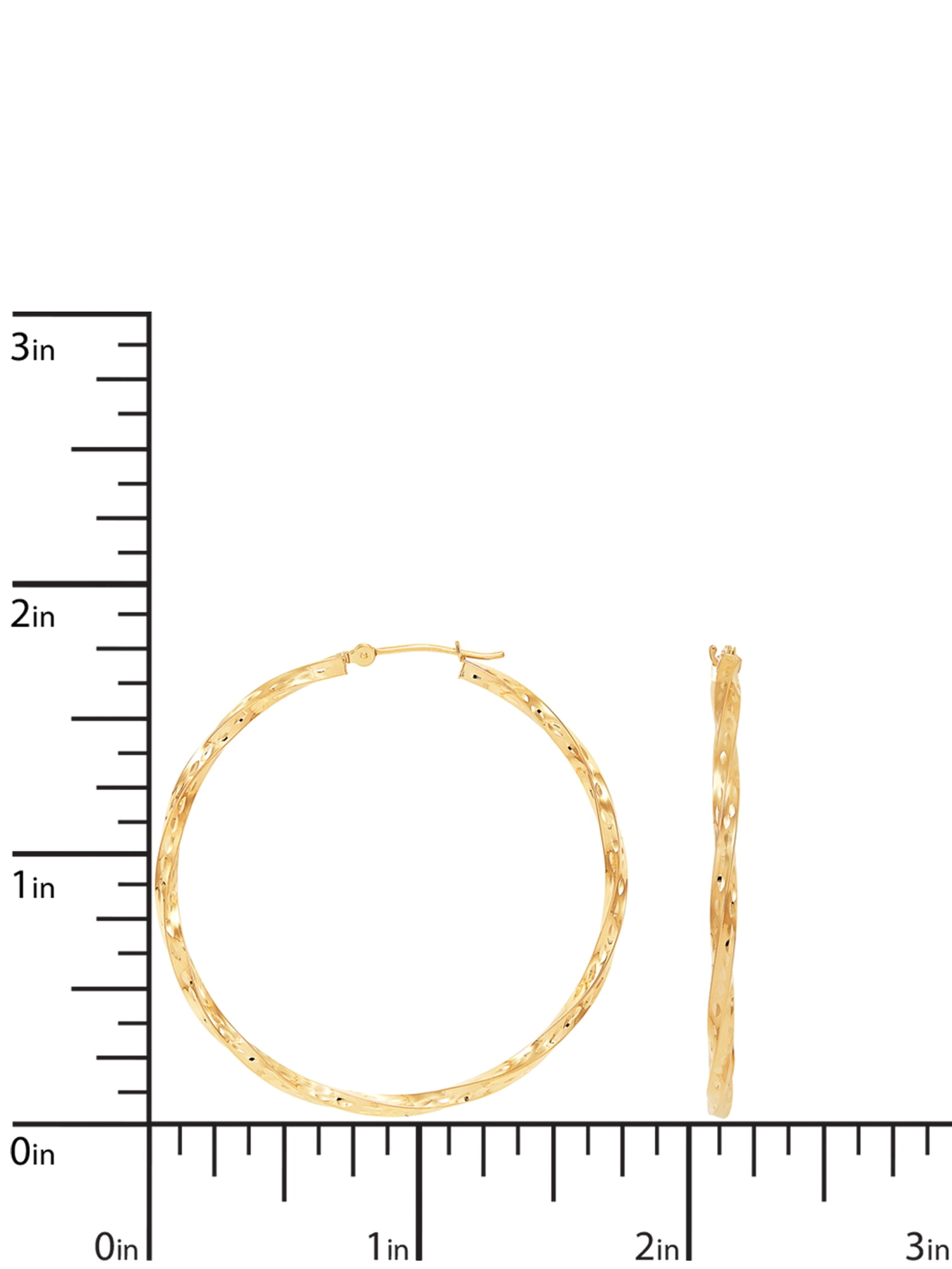 Brilliance Fine Jewelry 10K Yellow Gold Hollow Round Twist Hoop Earrings