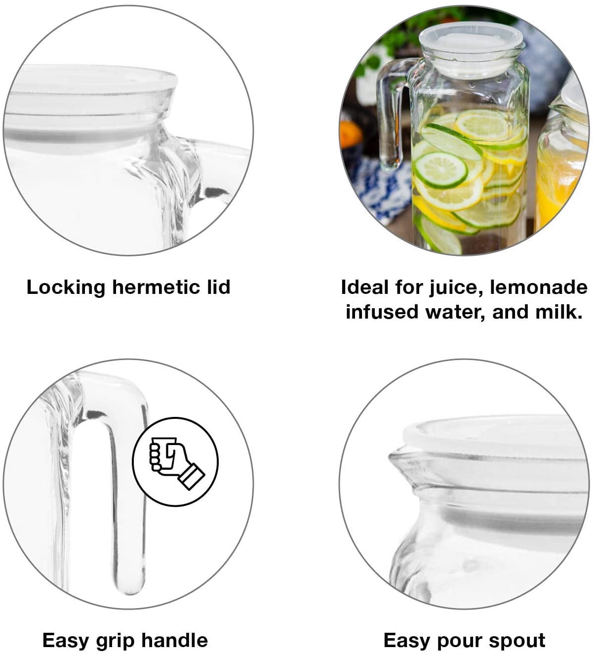 Bormioli Rocco Frigoverre 1 Liter Glass Pitcher | Frost Lid