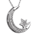 thumbnail image 2 of Collar para Mujer de Luna y Estrella con Zirconia Cúbica LuckyLy, Baño de Oro 14k o Rodio Color Plata plateado UNITALLA, 2 of 8