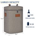 thumbnail image 6 of Kato Insulated 4 Bottle Wine Carrier Tote Cooler Bag for Travel Picnic Padded Champagne Glass Carrying Case Leather Hand, 6 of 8