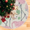 thumbnail image 5 of FMSHPON FlamingosPalm Leaves Xmas Christmas Tree Skirt Stand Mat for Holiday Party Decoration Indoor Outdoor 48 inches, 5 of 6