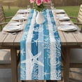thumbnail image 4 of Blue Coastal Beach Table Runner 108 Inches, Nautical Starfish Coral Vintage Wooden Bed Runner Dresser Scarves Tabletop for Indoor Outdoor Parties/Ceremony/Banquet, 13"x 108", 4 of 8
