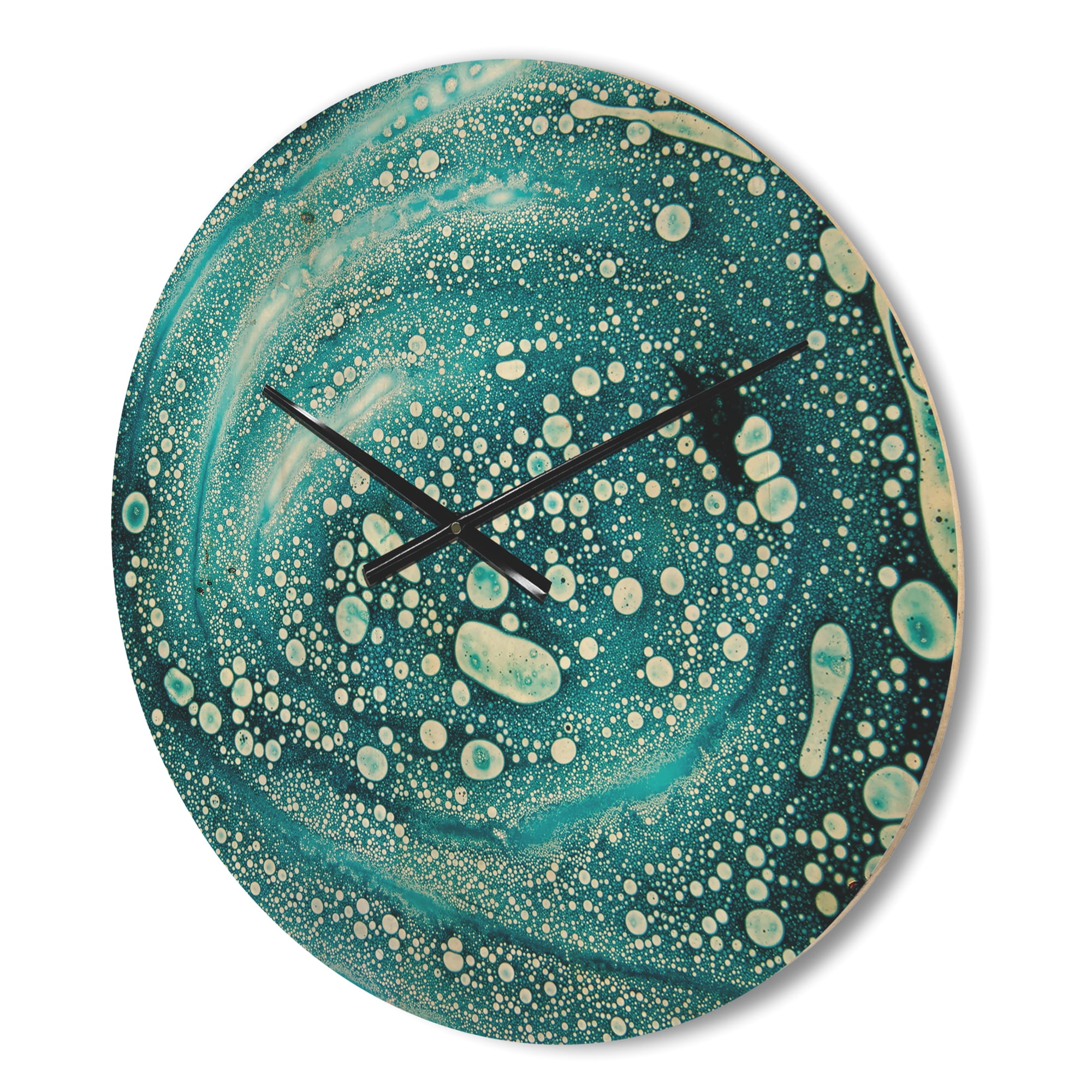 Designart 'Precious Blue Abstract Pattern' Modern Wood Wall Clock