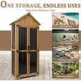 thumbnail image 5 of Outdoor Storage Cabinet Waterproof, Outdoor Storage Shed with Shelves, Wood & Metal Patio Backyard Garden Storage Cabinet Tool Organizer for Outside, 5 of 11