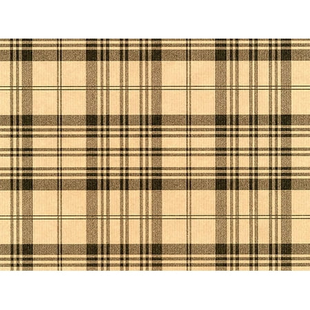Pack of 1, Kraft Plaid Wrapping Paper 26" x 417', Half Ream Roll for Celebration, Party, Holiday, Birthday and Events, Made in USA