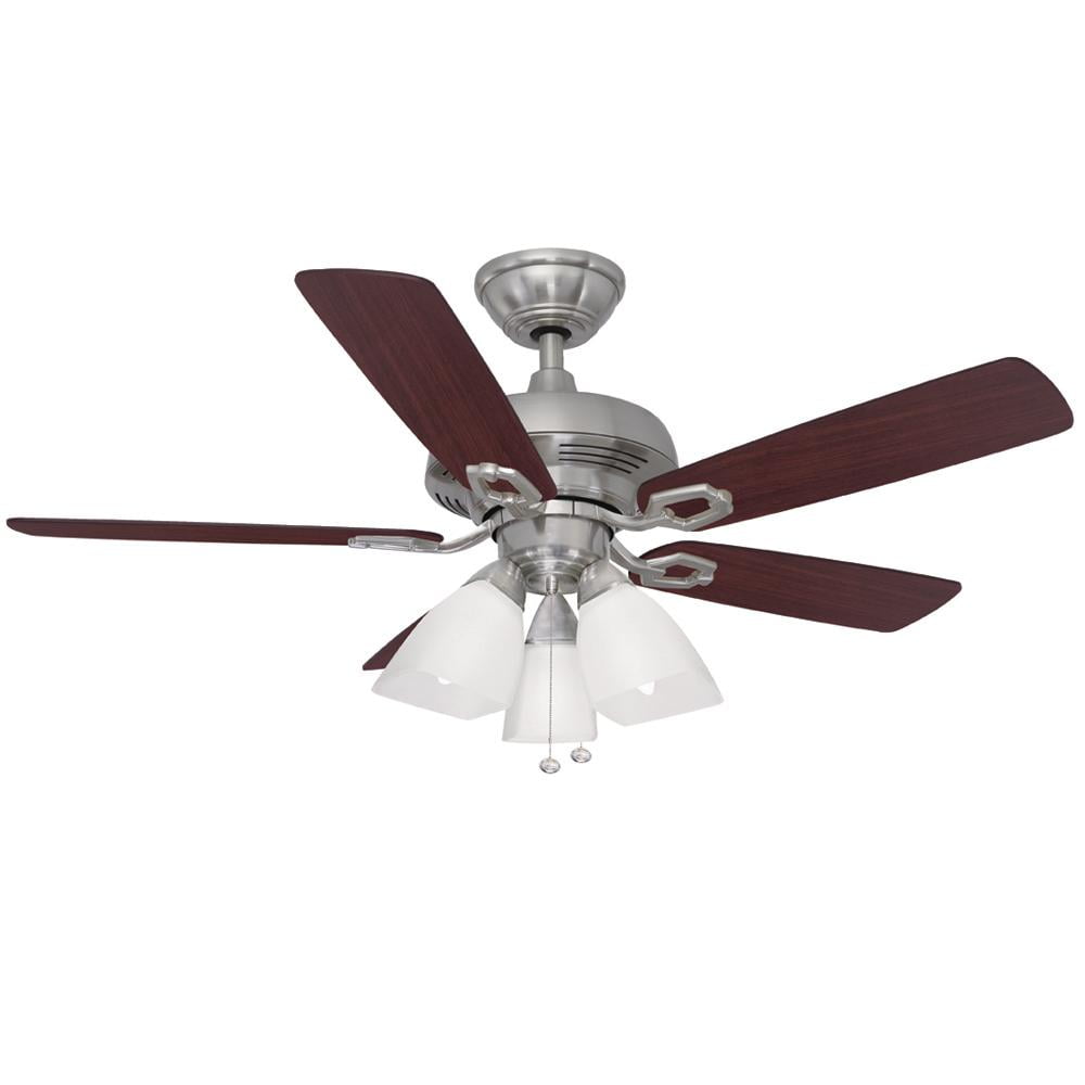 Hampton Bay St. David 44 in. LED Indoor Brushed Nickel Ceiling Fan