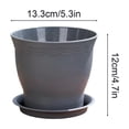 thumbnail image 3 of Hyknon 4.7 Inch Planter Pot with Saucer, Modern Indoor Plastic Plant Pot for Herbs and Flowers, Lightweight Flower Pot Container for Home Office Desk Window Sill Decor, 3 of 6