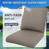 Gymojoy Outdoor 2-Piece Deep Seat Cushion Set, 22 x 24, Water Repellant, Fade Resistant, Deep Seat Bottom and Back Cushion for Swivel Chair, Sofa, and Couch,Gray