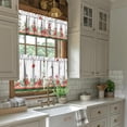 thumbnail image 3 of Christmas Kitchen Curtains and Valances Set of 3,Red Christmas Elk Snowflake Christmas Kitchen Decor, Winter Xmas Curtains and Valances Short Curtain Set for Kitchen Bedroom Holiday Decor 24 Inch, 3 of 6