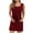 Wine, variant on Zekutng Summer Dresses for Women Summer Solid Color Tie Pocket Sleeveless Dress,Sizes S-2XL