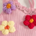 thumbnail image 6 of XZNPDUCQ Toddler Baby Girl Smocked Outfit Ruffle Halter Shirt Flared Pants Set Toddler Bell Bottom Outfit Summer Clothes Playwear Beach Outfits 9-12 Months,Pink, 6 of 9