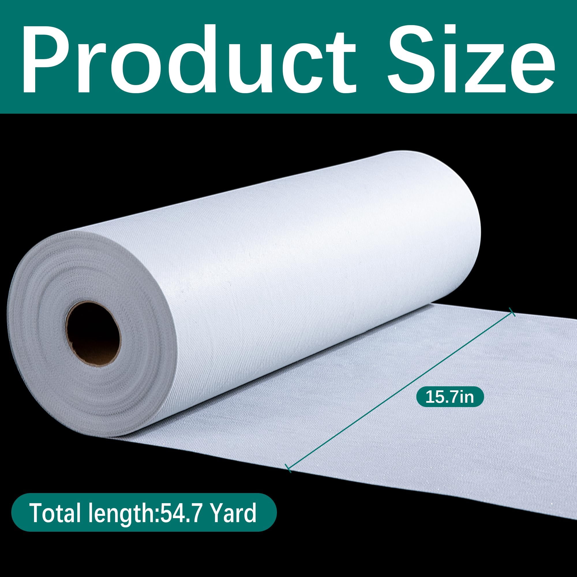 Iron-On Fusible Interfacing 15.7 Inch x 54.7 Yard, Non-Woven Lightweight Apparel Interfacing for Sewing Crafts Bags