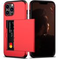 thumbnail image 1 of KOMI pour iPhone 13 Pro Max Étui avec Porte-Cartes [Ranger 5 Cartes] Double Couche Robuste Antichoc Étui Portefeuille iPhone 13 Pro Max avec Fente Cachée pour Cartes Étui de Rangement pour iPhone 13 Pro Max (Rouge), 1 of 5