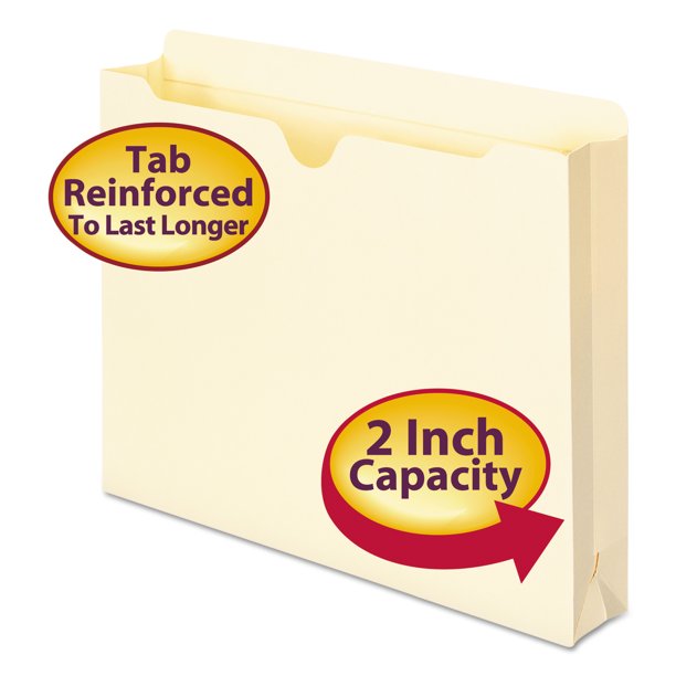Smead Manila File Jackets, 2" Exp, Letter, 11 Point, Manila, 50/Box