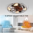 thumbnail image 2 of Holaki 20" Caged Ceiling Fans with Lights and Remote,Flush Mount Low Profile Bladeless Ceiling Fan Low Profile,Small Farmhouse Industrial Enclosed Ceiling Fan For Bedroom,Kitchen, 2 of 9