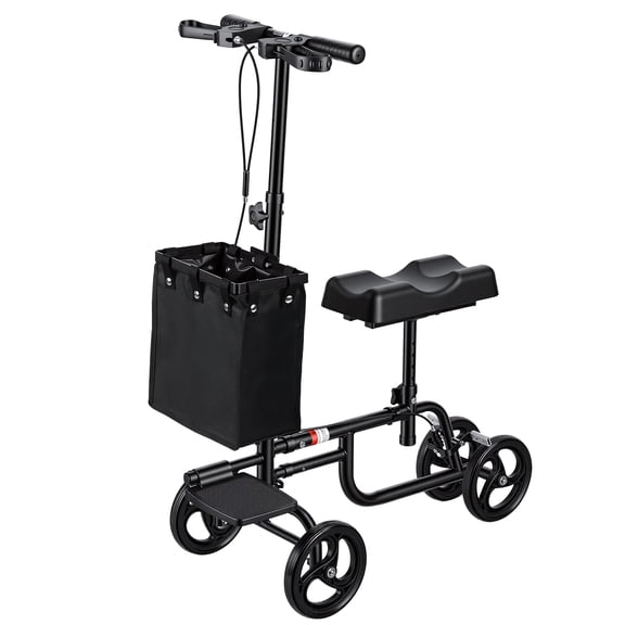 Lanzxjv Knee Scooter, Knee Walker for Surgery, Broken Foot, Ankle Injury, Lightweight Crutch Alternative Medical Scooter with Dual Braking System for Adults