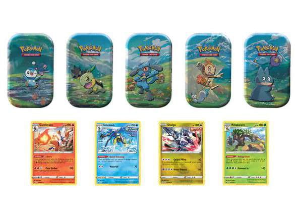 pokemon 5 pack mini tin 4 promo cards Pokemon 5 Pack Mini Tin + 4 Promo Cards Set (Version Liberia
