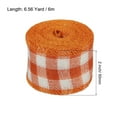 thumbnail image 2 of Uxcell 2 Inch Wide 6.56 Yards Polyester Gingham Ribbon Wired Edge Ribbon, 1 Pack for Decoration Orange and White, 2 of 6