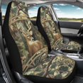 thumbnail image 3 of Garronmavis Front Seats Cover Elastic Car Seat Cover Set of 2 Breathable Interior Accessories Easy to Install Universal Fit All Seasons Hunting Camo Forest Deer, 3 of 7