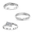 thumbnail image 2 of LeCalla 925 Sterling Silver Toe Rings for Women | Zirconia Cuff Band Toe Rings, 2 of 6