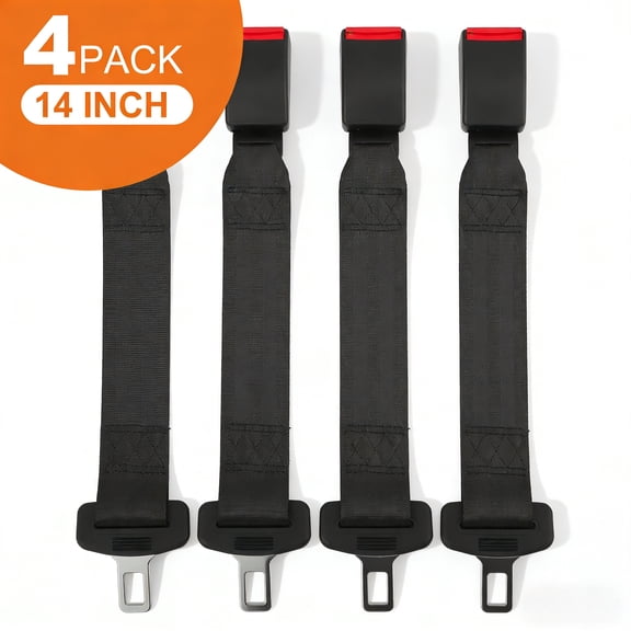 YTAKY Seat Belt Extender 14-inch 4 Pack for Cars Universal Seat Belt Car Buckle Extension Buckle Up (7/8" Tongue Width)