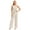 Beige, variant on Sinleey Womens Summer Jumpsuits Dressy Casual One Piece Outfits Sleeveless Wide Leg Long Pants Sequin Romper Hot Pink M