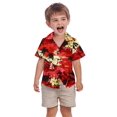 thumbnail image 4 of Trajes hawaianos a juego Cromoncent para papá e hijo, rojo, 4 of 7