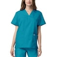 thumbnail image 3 of Adar Universal Unisex V-Neck 2 Pocket Scrub Top - 2600 - Teal Blue - M, 3 of 6