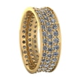 thumbnail image 3 of Natural 4.0Ct Round Cut Diamond Concave 3Row Anniversary Wedding Eternity Band Ring 14k Gold H SI2, 3 of 3