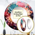 thumbnail image 4 of Designart "Pink Succulent Pink Charm I" Succulent Rund Mirror For Wall Decor - Large Pink Round Printed Mirror - Traditional Round Mirror 23" x 23" Inch, 4 of 6