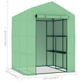 thumbnail image 2 of vidaXL Greenhouse Green Polyethylene mesh fabric Large Shelving 56.3"x56.3"x76.8", 2 of 9