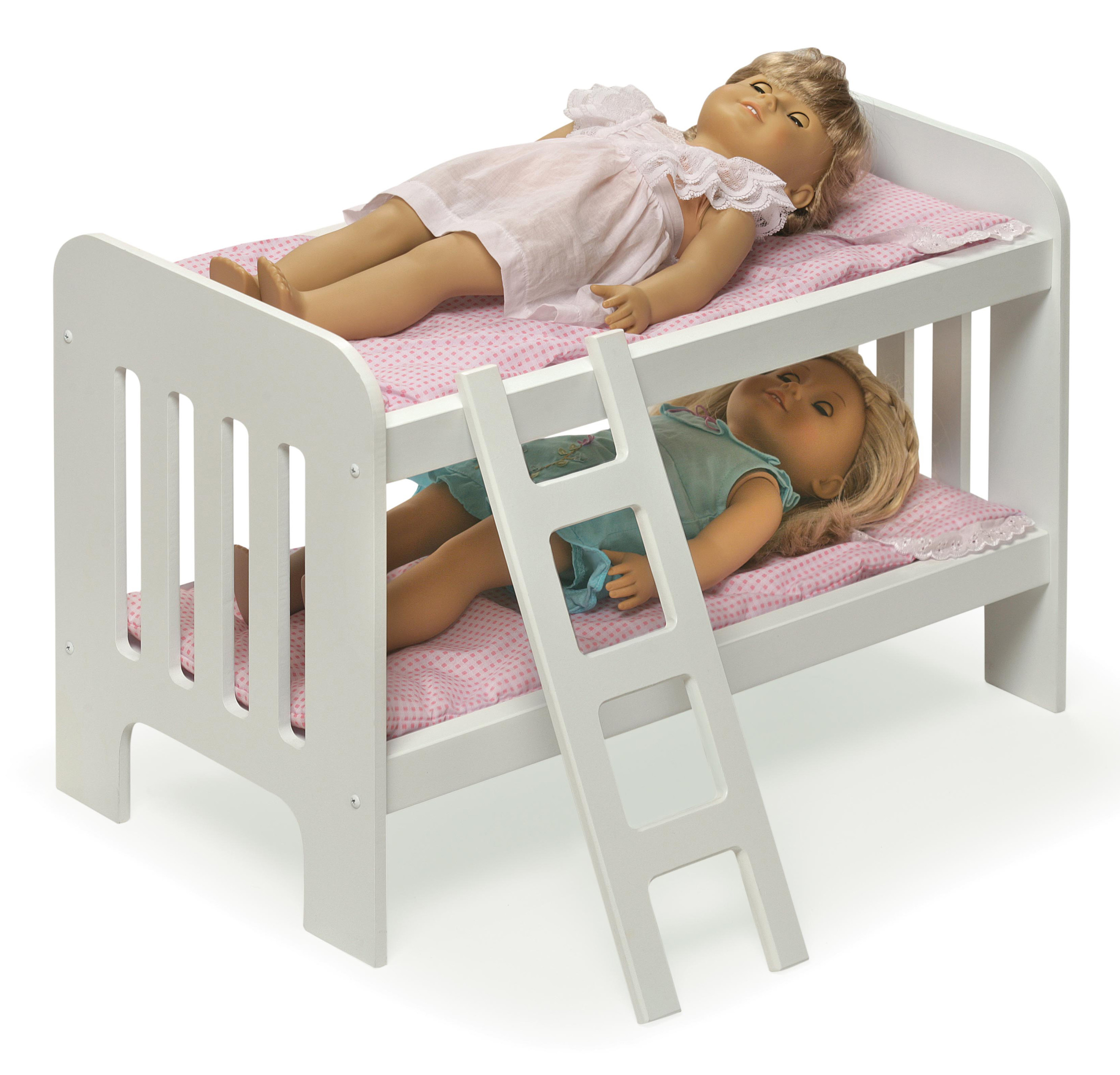 Badger Basket Doll Bunk Bed with Bedding, Ladder, and Free Personalization Kit - White/Pink/Gingham - image 5 of 11