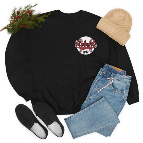 FamilyLoveShop LLC Custom Baseball Font & Back Shirt, Game Day Shirt, Lightning Bolt, Baseball Shirt, Baseball Season Shirt, Baseball Player Name&Number Shirt