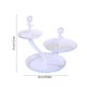 thumbnail image 3 of Soporte de postres de plástico blanco de 3 niveles - bandeja resistente de 12,2" para servir frutas y aperitivos para fiestas, bodas y decoración de mesa de centro, 3 of 6