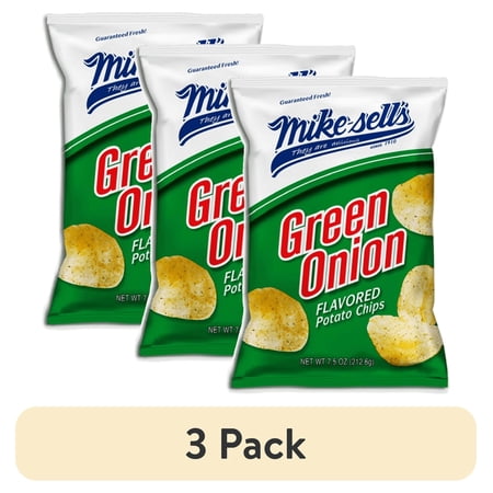 (3 pack) Mikesell's Green Onion Potato Chips, 7.5oz