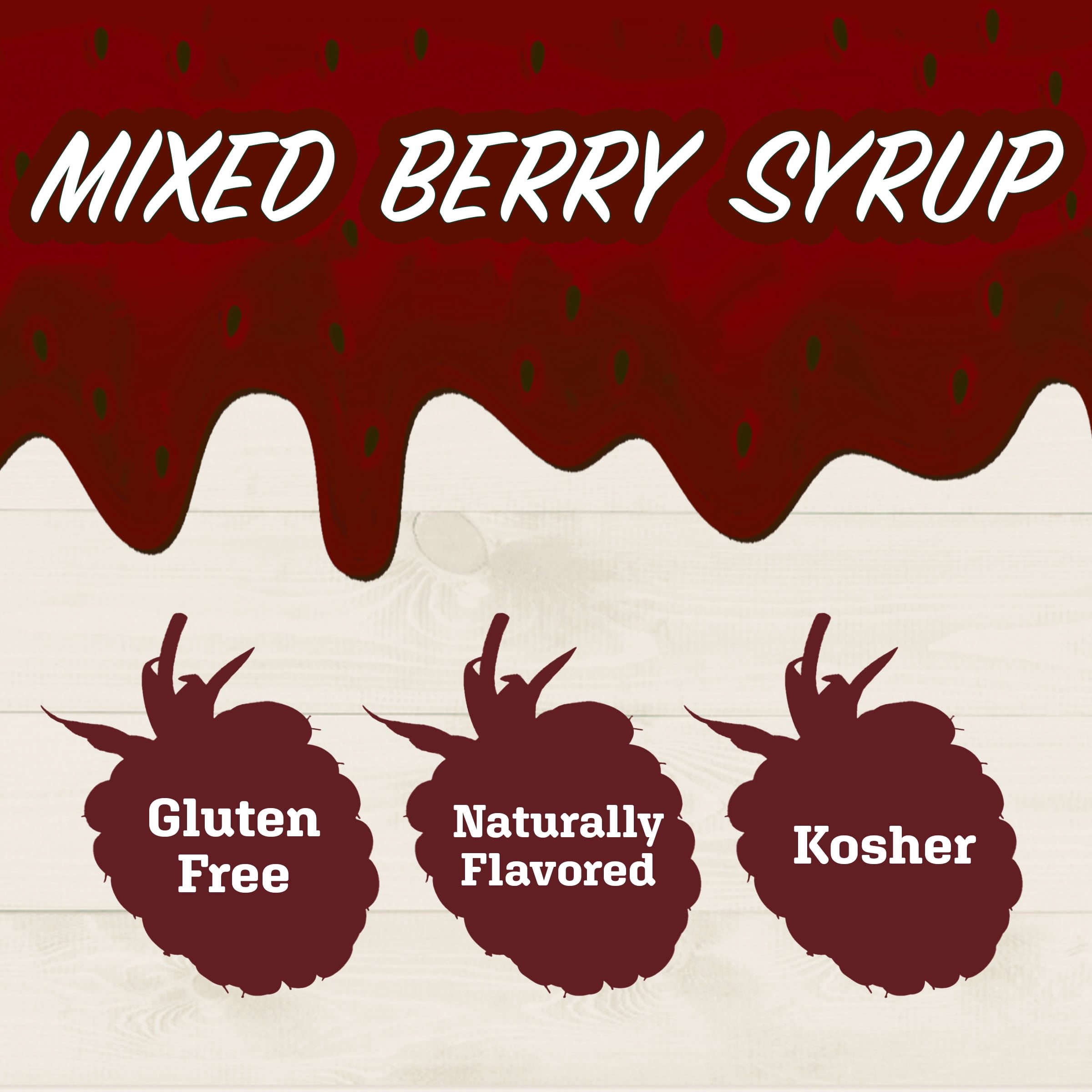 Maple Grove Farms Mixed Berry Flavored Syrup, Mixed Berry Syrup, 8.5 fl oz Bottle