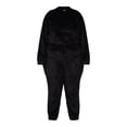thumbnail image 4 of No Boundaries Plush Embossed Hoodie & Sweatpants Set, 2-Piece, Women's and Women’s Plus, 4 of 4