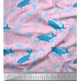 thumbnail image 1 of Soimoi Velvet Fabric Fishing Hook,Fish & Whale Ocean Decor Fabric Printed Yard 58 Inch Wide, 1 of 3