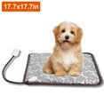 thumbnail image 2 of Electric Pet Heating Pad  2 Adjustable Temperature Dog Cat Heating Pad, Indoor Waterproof Pet Heated Pads for Cats Dogs with Chew Resistant Steel Cord 17.7"x17.7" Grey, 2 of 11