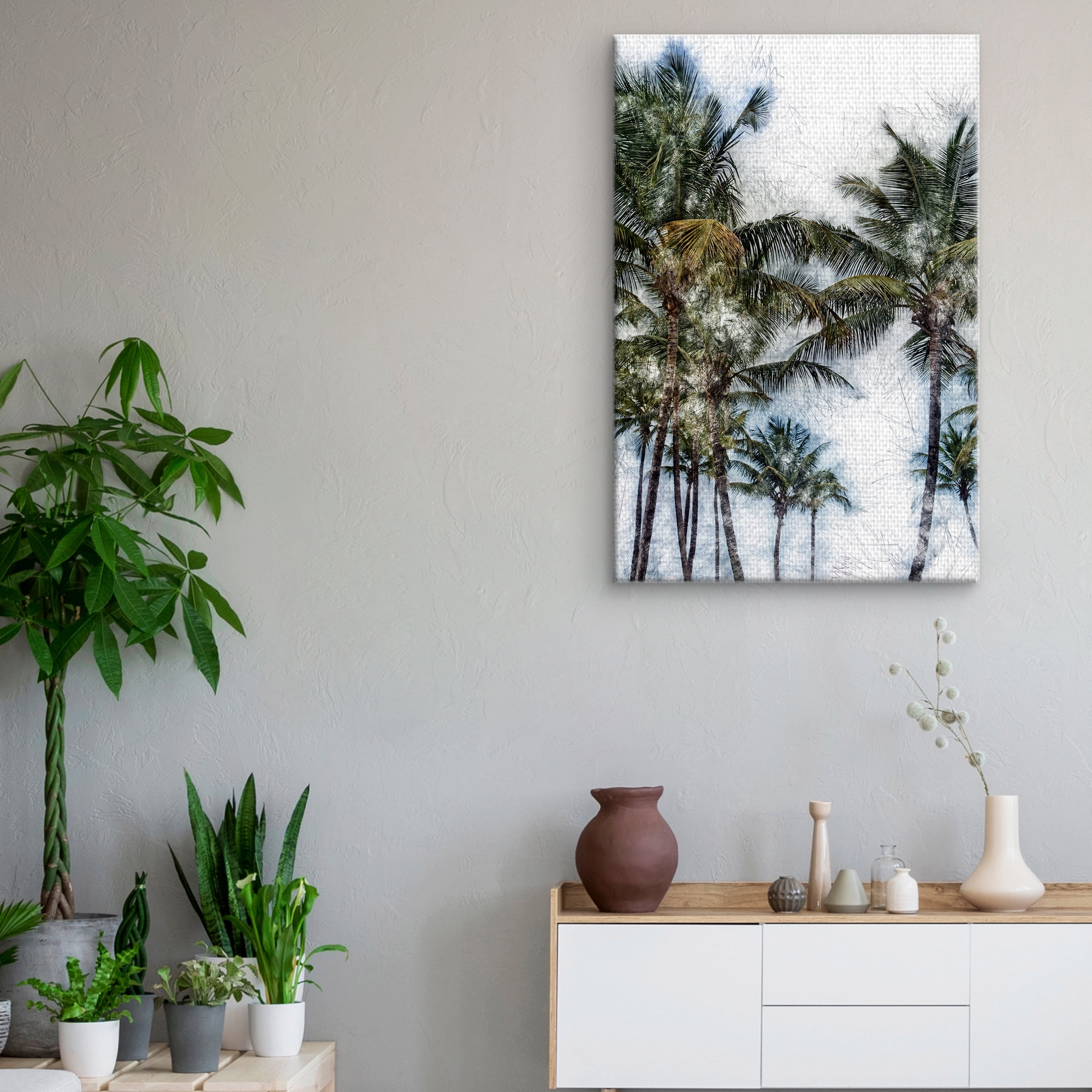 Masterpiece Art Gallery Dorado Palms 2 By Golie Miamee Canvas Art Print 24" x 36"
