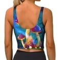 thumbnail image 3 of Lsque Magic Mushrooms ,Fireflies Printed Women'S Sports Bra, Compression, Moisture Wicking, High-Impact Sports Bra For Women,Supportive sports bra-XX-Large, 3 of 9