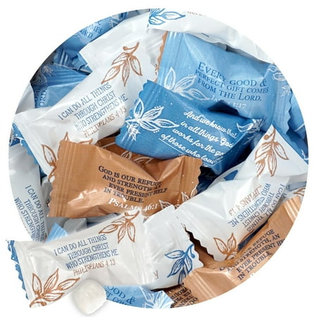 Bible Verse Buttermints, 1 Pound Mints Bulk Bag, Approximately 120 Pieces, Individually Wrapped Candy Mints